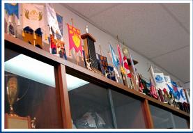 DISPLAY CASES IN THE HISTORY ROOM