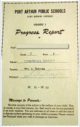 GRADE 1 REPORT CIRCA 1961-1962